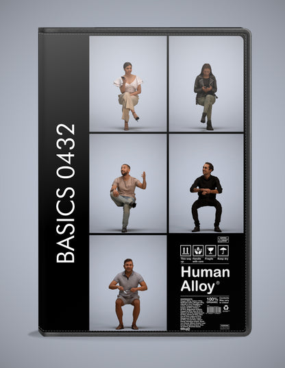 3D people models sitting bundle, 5 scanned humans for 3ds Max rendering