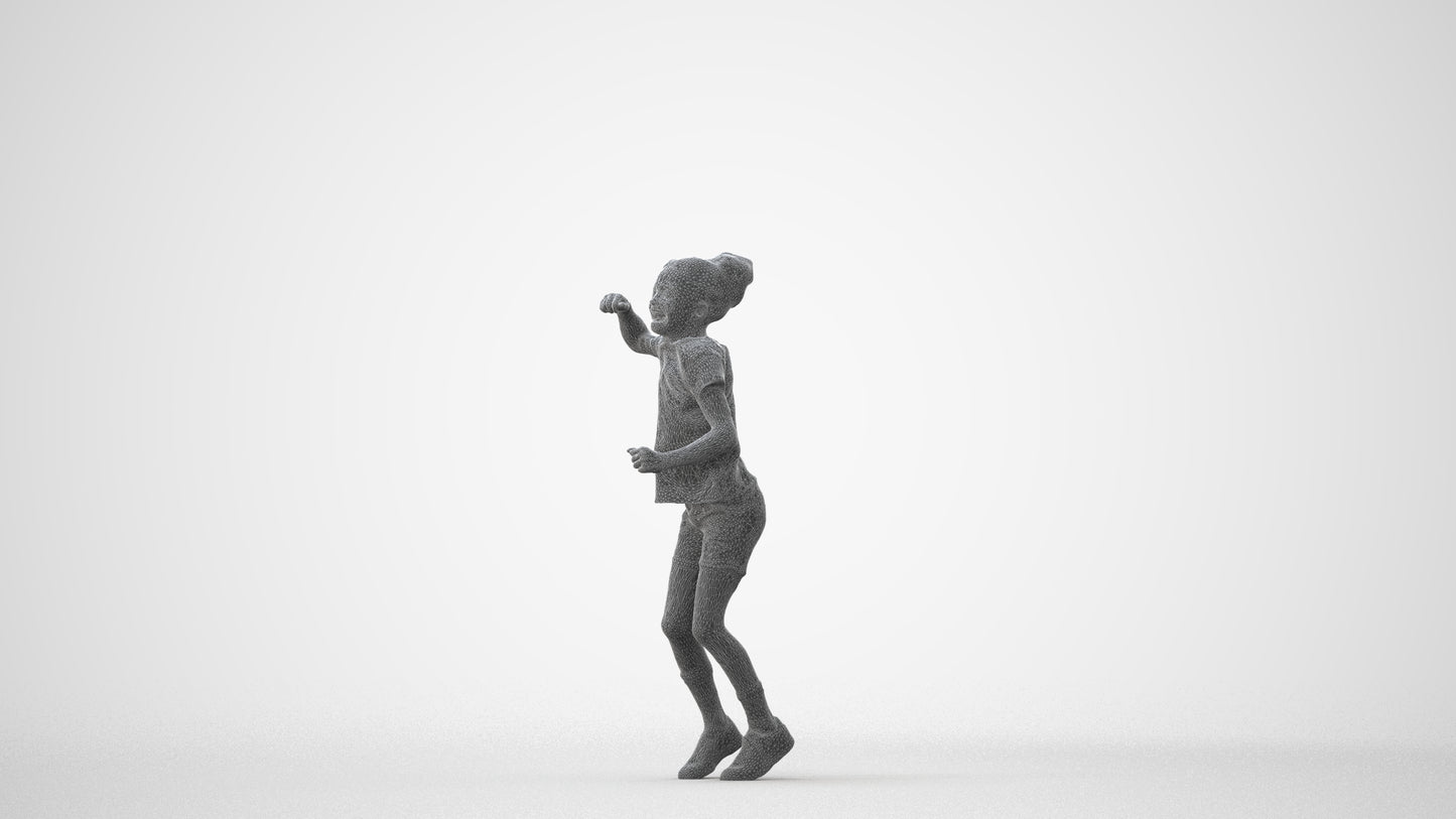 photogrammetry 3D girl casual kids, realistic human model archviz FBX, square thumbnail