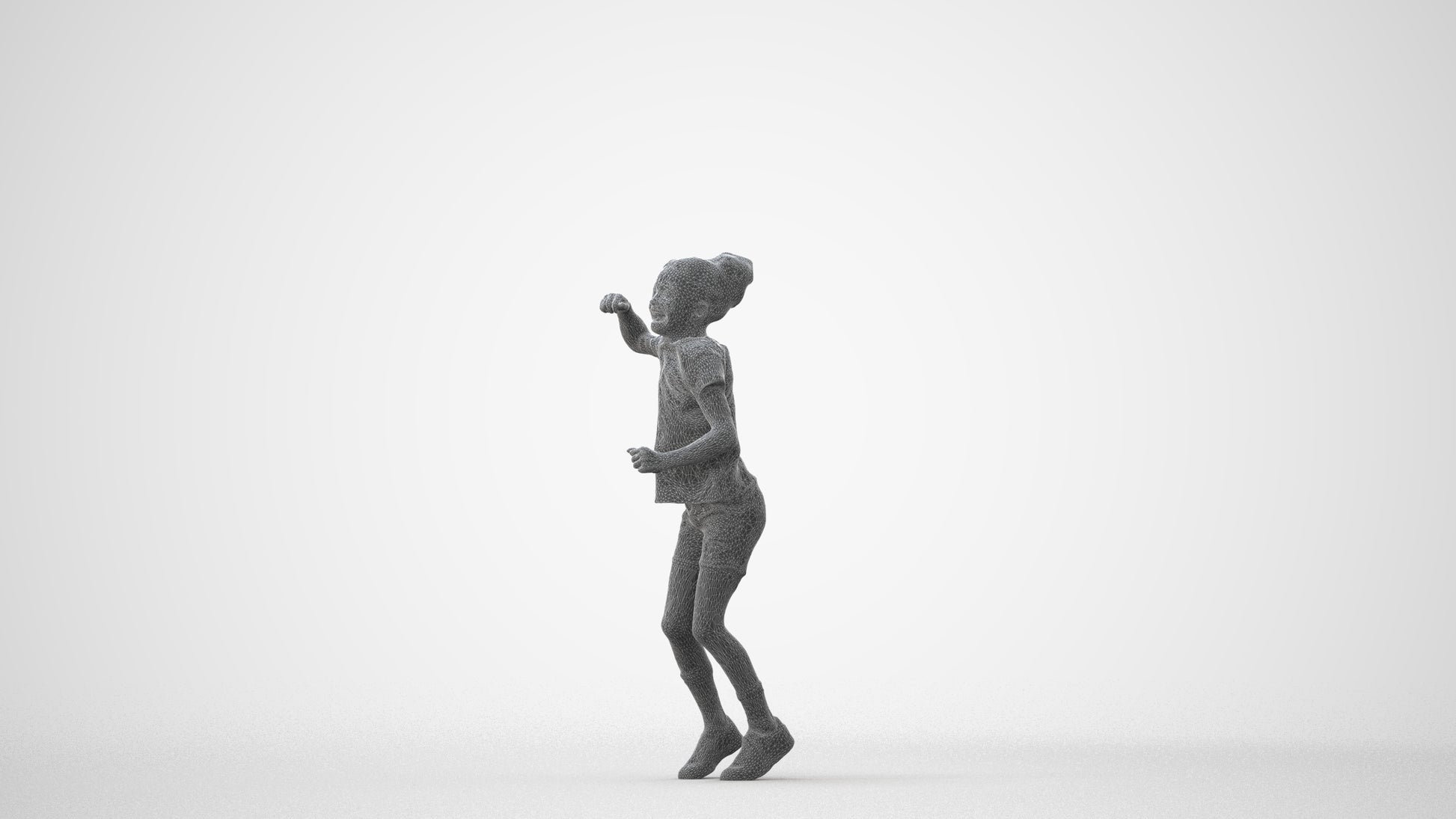 photogrammetry 3D girl casual kids, realistic human model archviz FBX, square thumbnail
