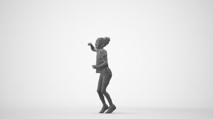 photogrammetry 3D girl casual kids, realistic human model archviz FBX, square thumbnail