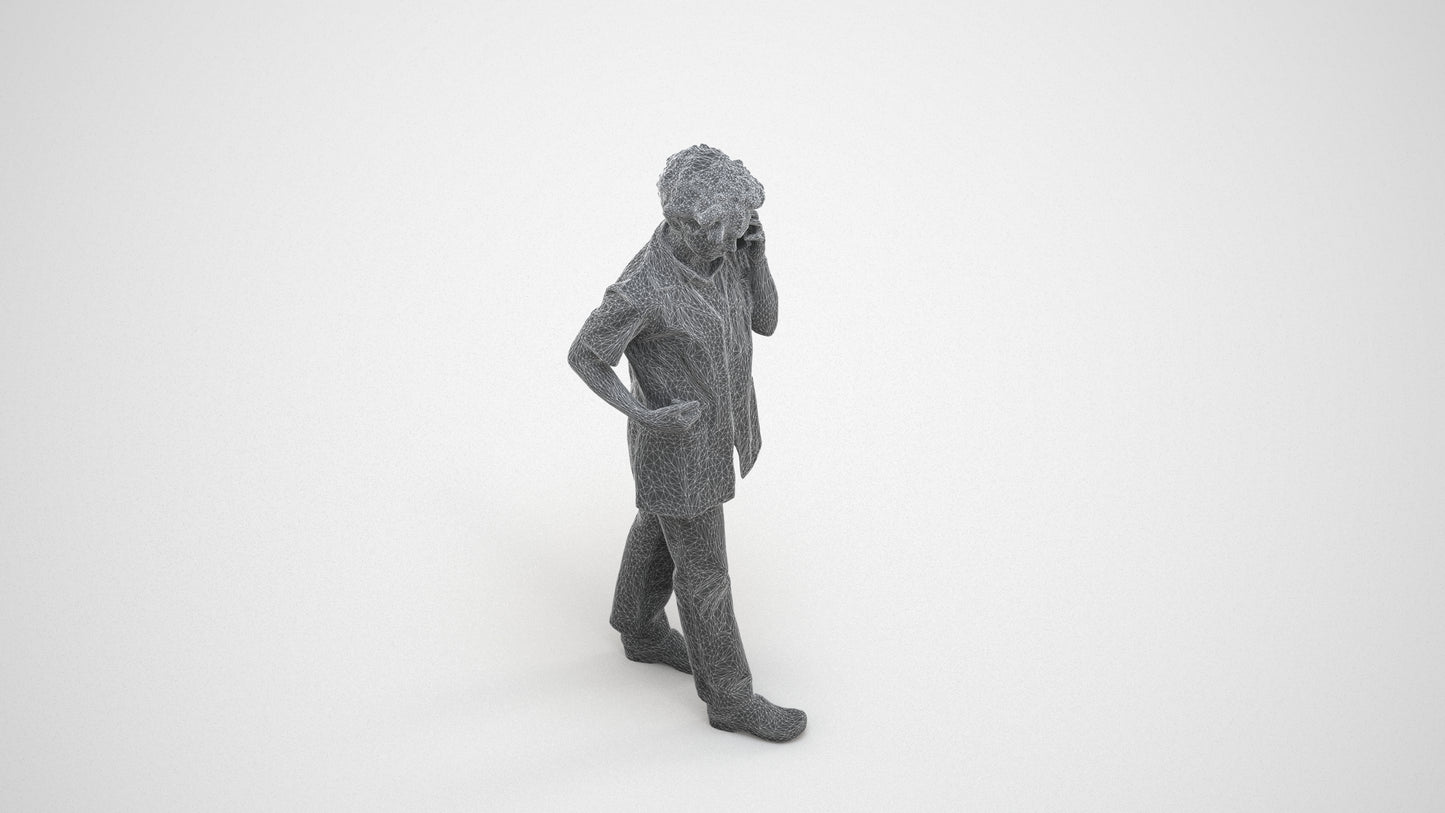 photogrammetry 3D woman medical, realistic human model archviz FBX, wireframe three-quarter view