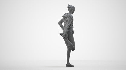 realistic 3D people woman sport, render-ready for V-Ray and Corona, FBX OBJ, wireframe side view