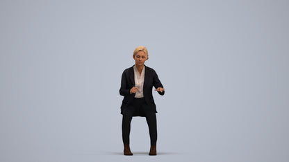 realistic 3D woman business, scanned archviz people for Blender and 3ds Max, standing pose render