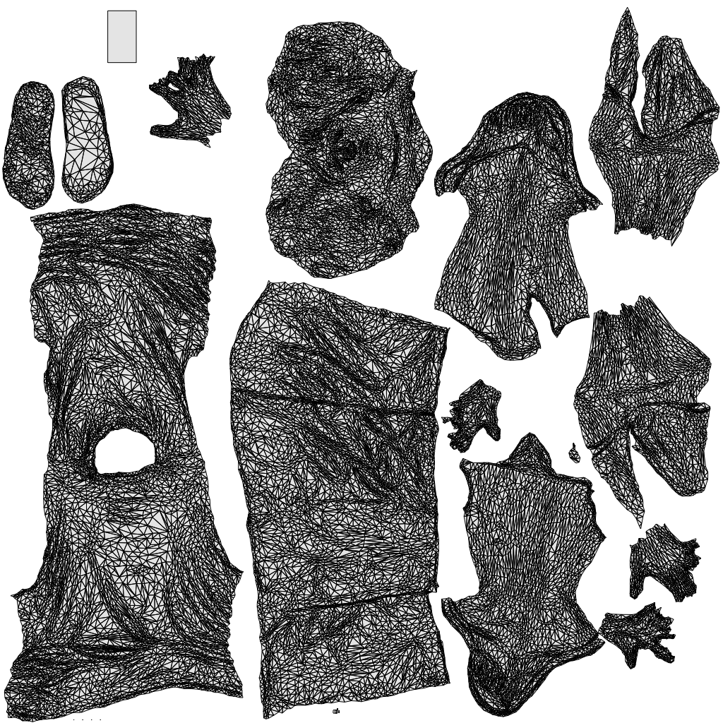 scanned 3D boy casual kids, photogrammetry people for Enscape and V-Ray, wireframe top-down view