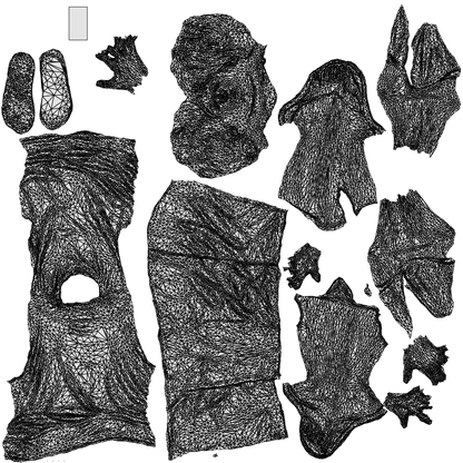 scanned 3D boy casual kids, photogrammetry people for Enscape and V-Ray, wireframe top-down view