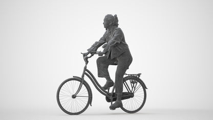 3D people model woman casual cycling, scanned human for 3ds Max rendering, square thumbnail