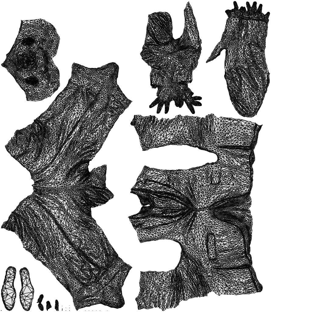 scanned 3D senior man business, photogrammetry people for Enscape and V-Ray, wireframe top-down view