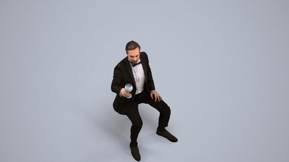 realistic 3D man formal formalaffairs, scanned archviz people for Blender and 3ds Max, back view render