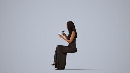 realistic 3D human woman formal formalaffairs, archviz people FBX OBJ for Blender, three-quarter view render