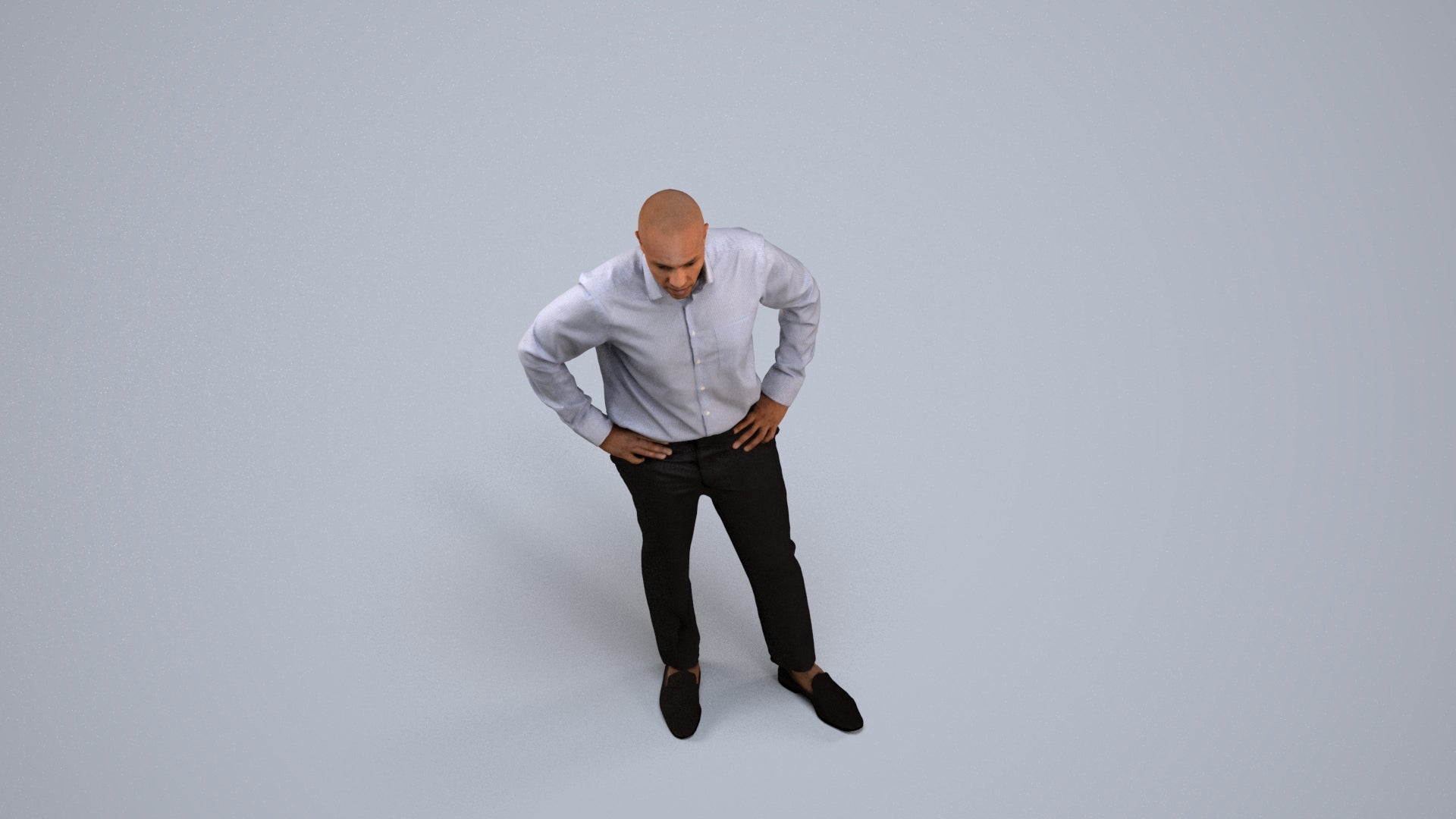 3D scanned man business, photorealistic archviz people for Enscape and SketchUp, back view render