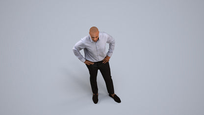 3D scanned man business, photorealistic archviz people for Enscape and SketchUp, back view render