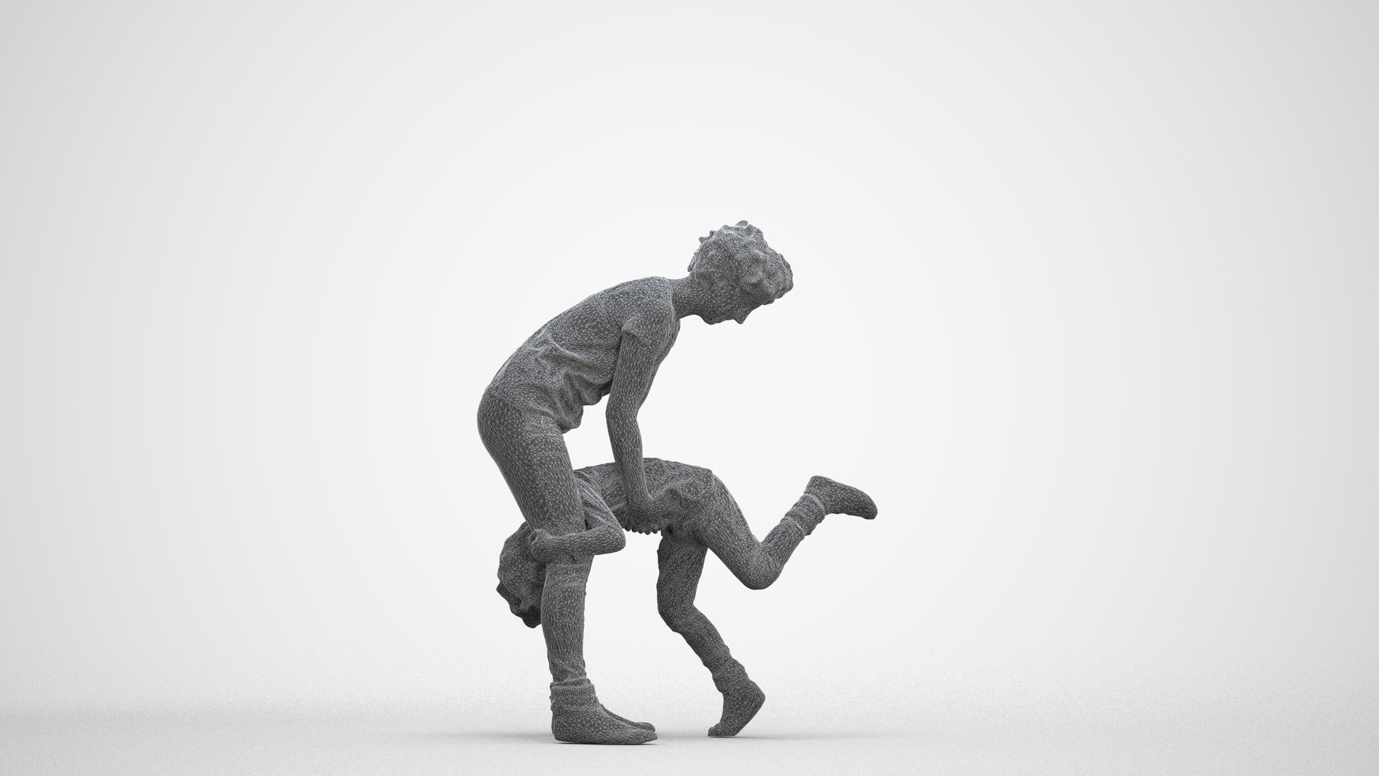 photogrammetry 3D girl kids, realistic human model archviz FBX, three-quarter front view render