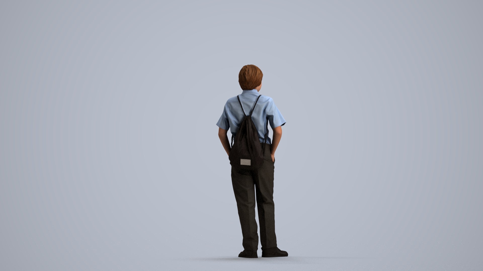 photogrammetry 3D boy kids, realistic human model archviz FBX, front view render