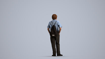 photogrammetry 3D boy kids, realistic human model archviz FBX, front view render