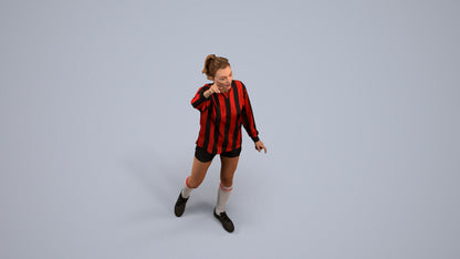 realistic 3D human woman sport, archviz people FBX OBJ for Blender, back view render