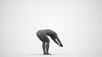 3D human model woman sport pool, photogrammetry scanned person for archviz, wireframe side view