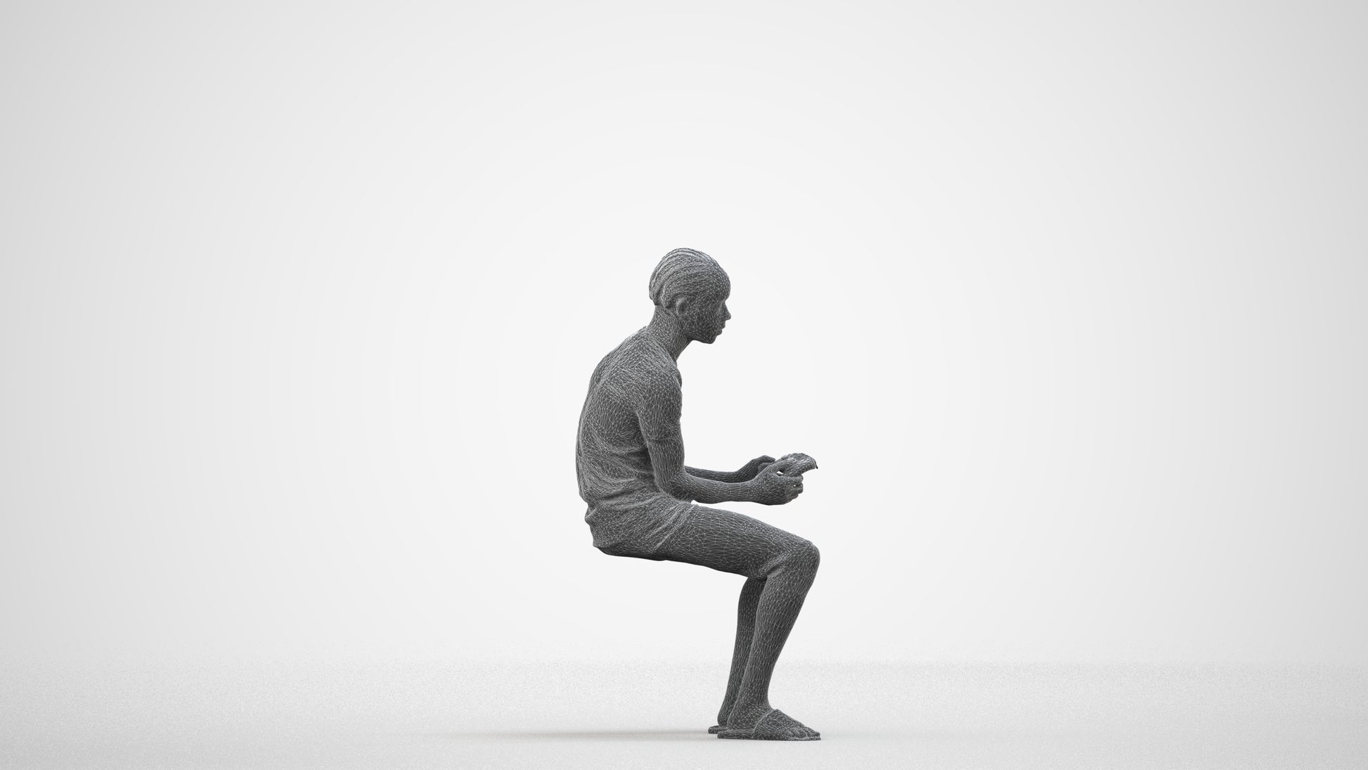 photogrammetry 3D boy casual kids, realistic human model archviz FBX, wireframe side view