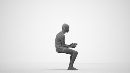 photogrammetry 3D boy casual kids, realistic human model archviz FBX, wireframe side view