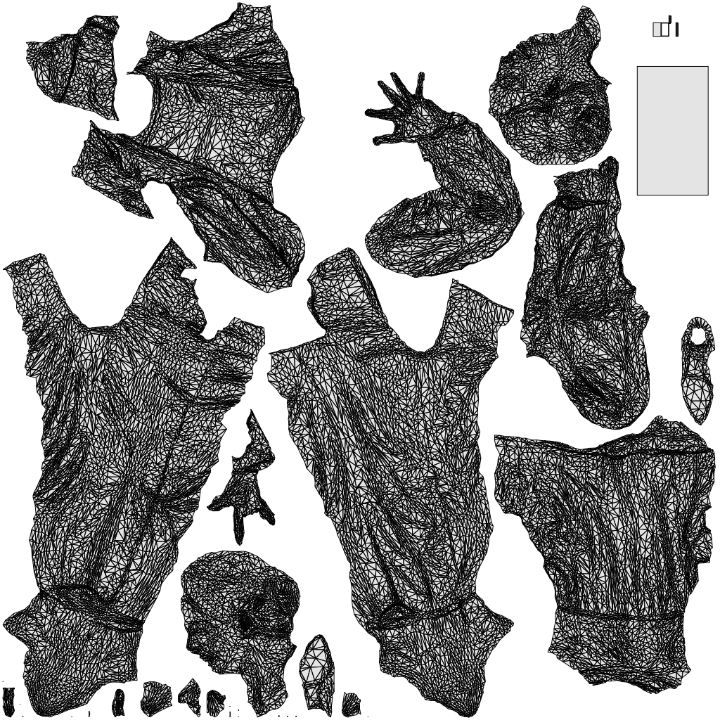 3D scanned woman standing business, photorealistic archviz people for Enscape and SketchUp, wireframe top-down view