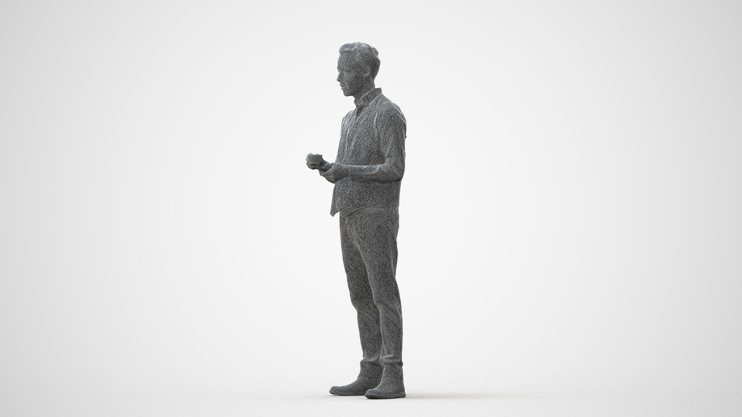 3D scanned man hospitality, photorealistic archviz people for Enscape and SketchUp, square thumbnail