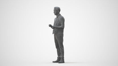 3D scanned man hospitality, photorealistic archviz people for Enscape and SketchUp, square thumbnail