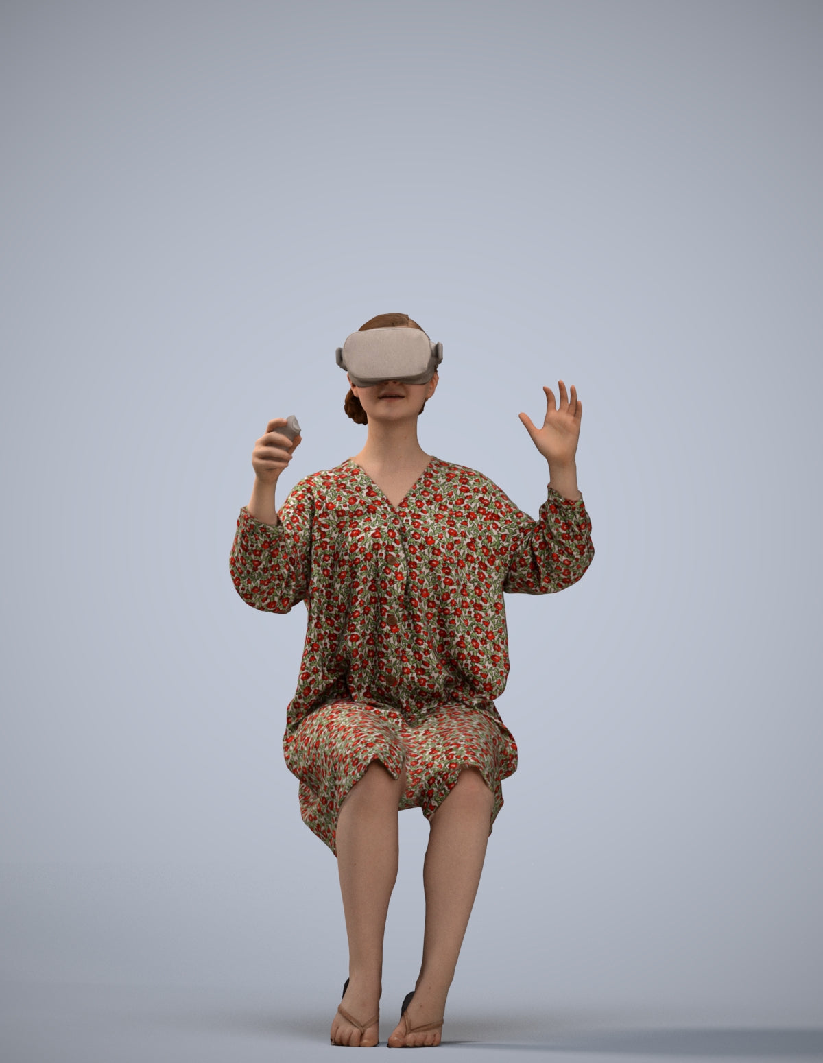 realistic 3D girl casual kids, scanned archviz people for Blender and 3ds Max