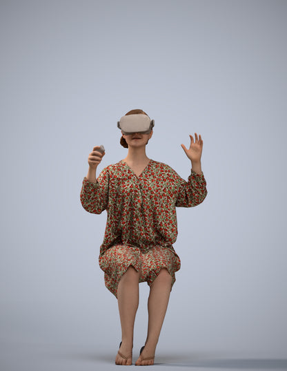 realistic 3D girl casual kids, scanned archviz people for Blender and 3ds Max