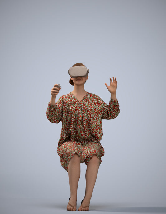 realistic 3D girl casual kids, scanned archviz people for Blender and 3ds Max