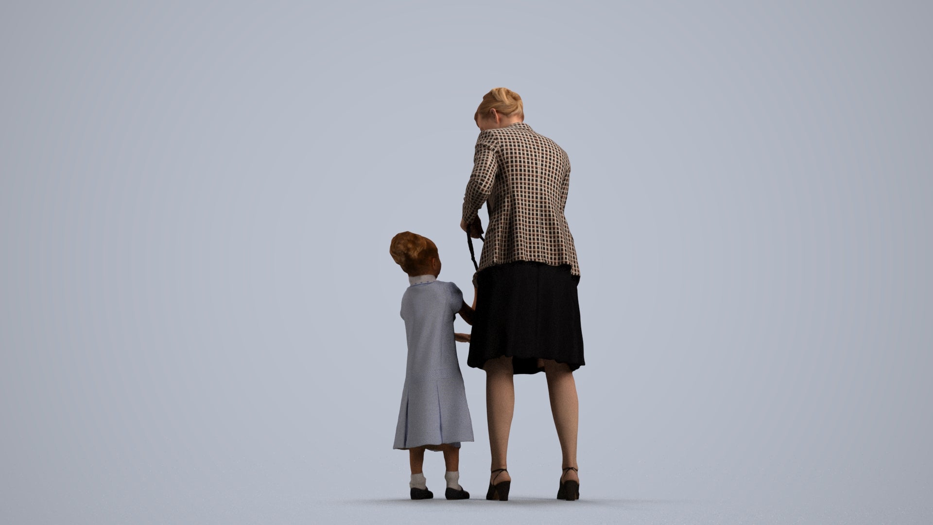 photogrammetry 3D girl casual kids, realistic human model archviz FBX, front view render