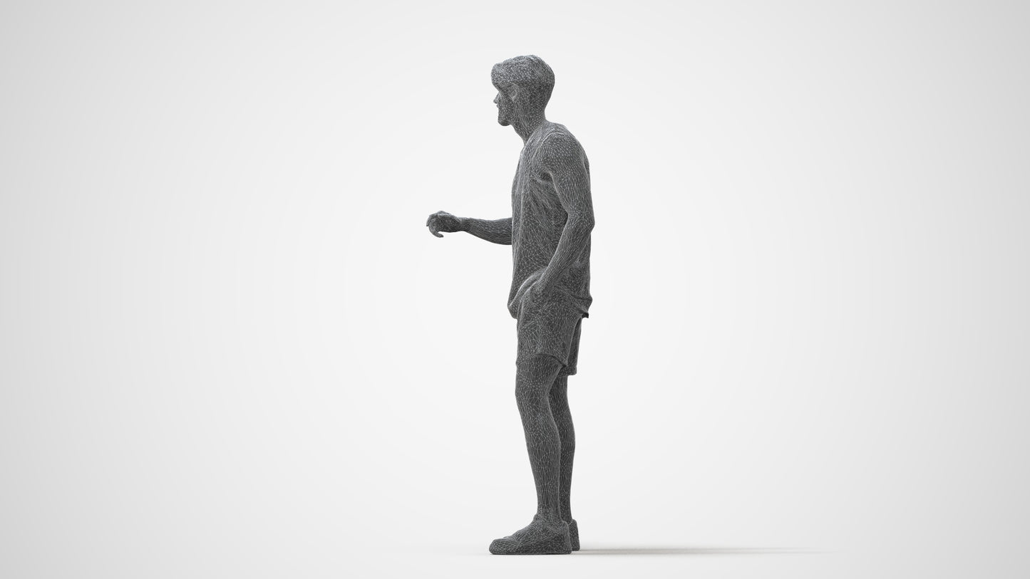 realistic 3D people man sport standing, render-ready for V-Ray and Corona, FBX OBJ, square thumbnail