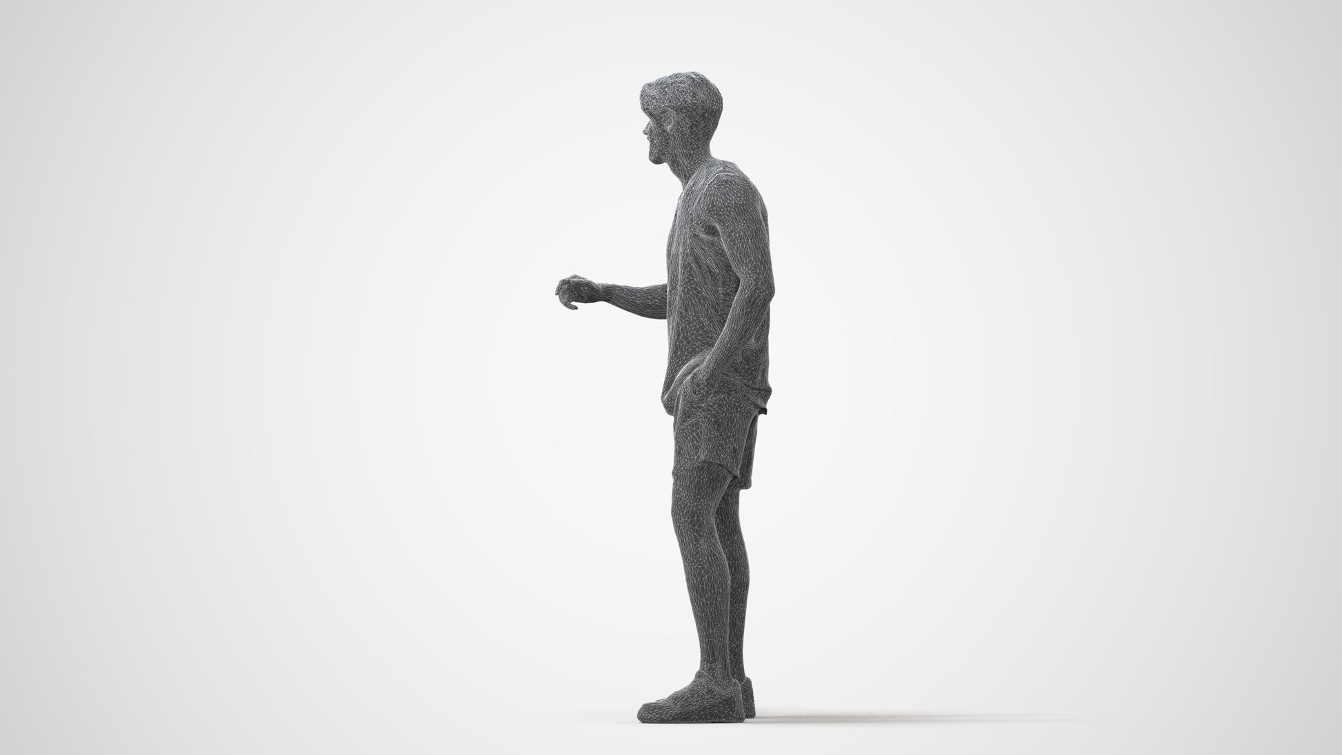realistic 3D people man sport standing, render-ready for V-Ray and Corona, FBX OBJ, square thumbnail