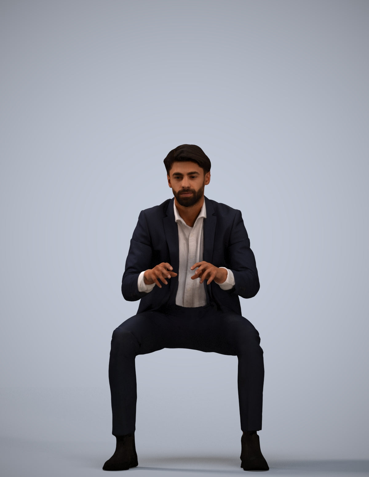 scanned 3D man business, photogrammetry people for Enscape and V-Ray