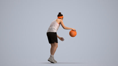 realistic 3D human woman sport, archviz people FBX OBJ for Blender, front view render