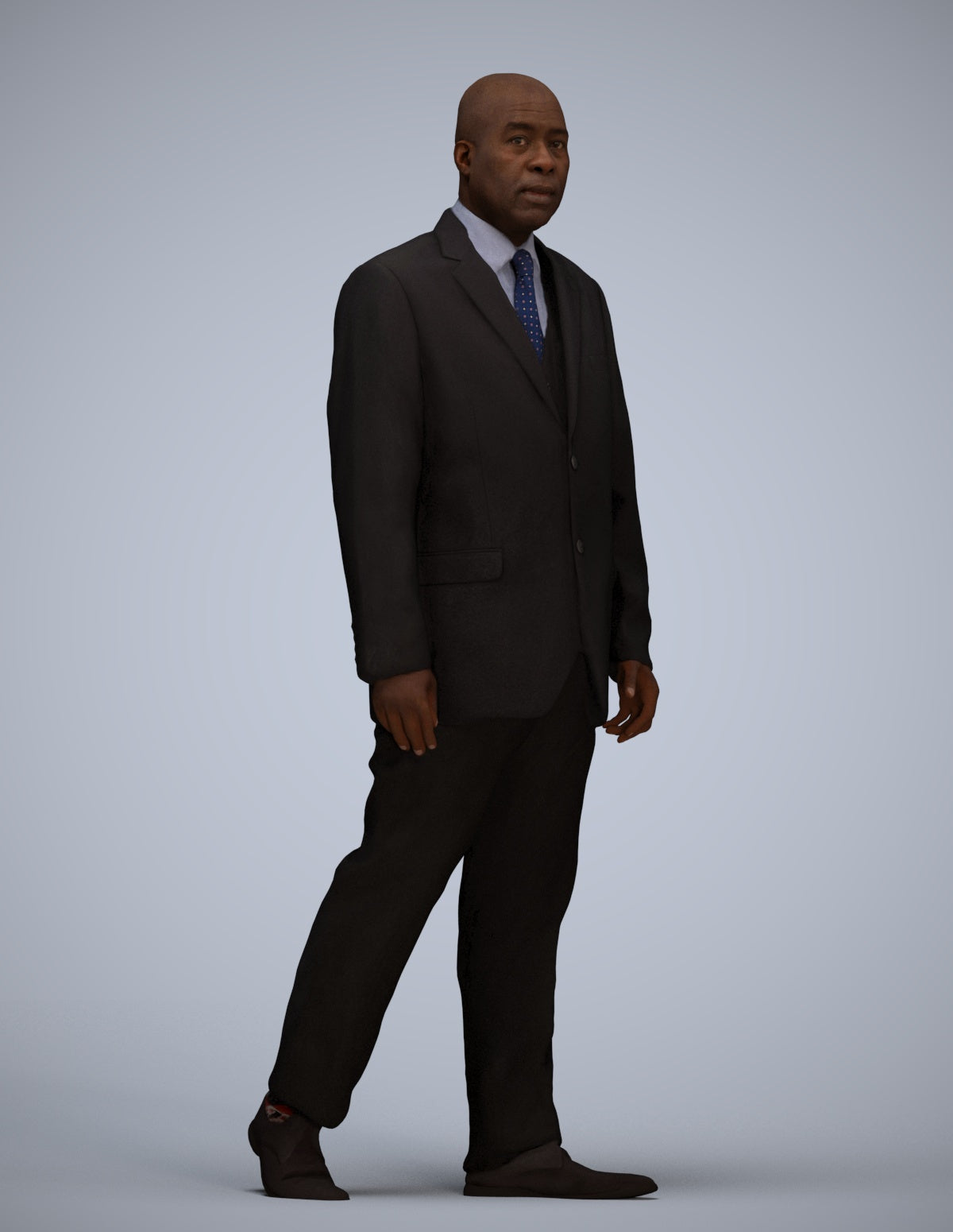 3D scanned man walking business, photorealistic archviz people for Enscape and SketchUp