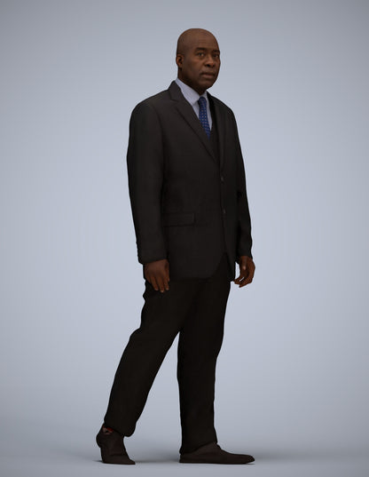 3D scanned man walking business, photorealistic archviz people for Enscape and SketchUp