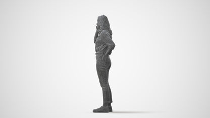 photogrammetry 3D woman casual standing, realistic human model archviz FBX, square thumbnail