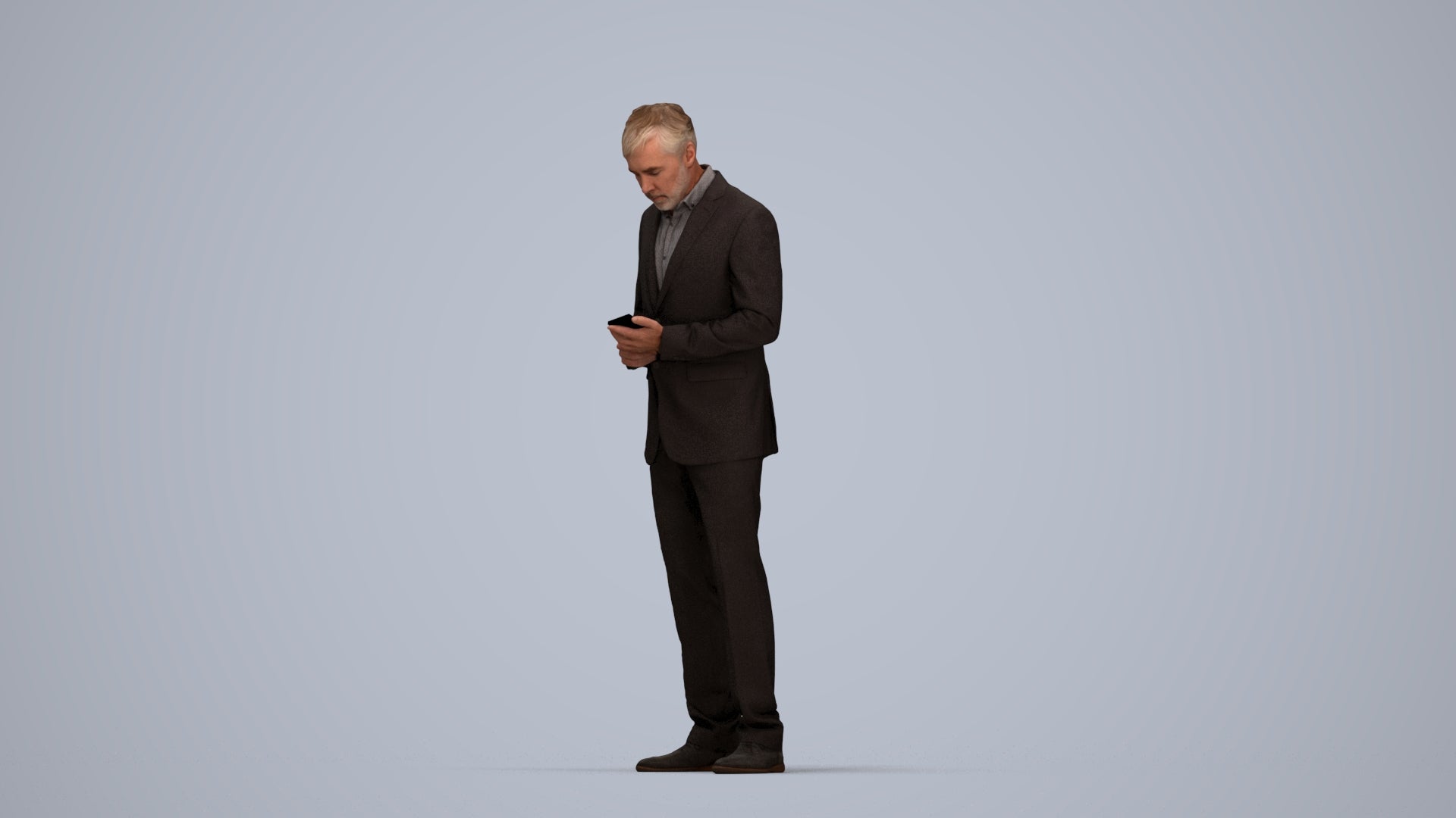 scanned 3D man business, photogrammetry people for Enscape and V-Ray, top-down view render