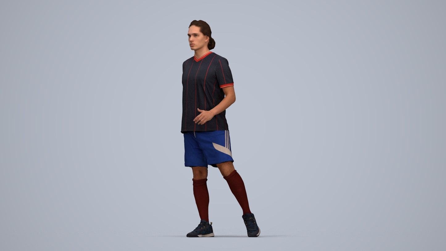 photogrammetry 3D man sport, realistic human model archviz FBX, top-down view render