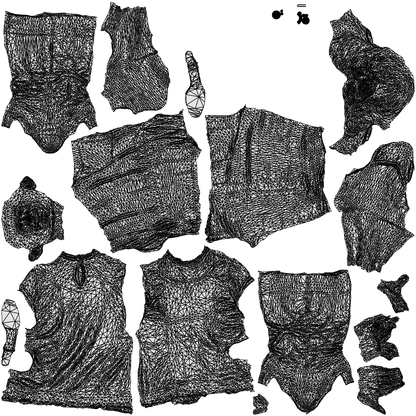 realistic 3D woman casual standing, scanned archviz people for Blender and 3ds Max, wireframe top-down view