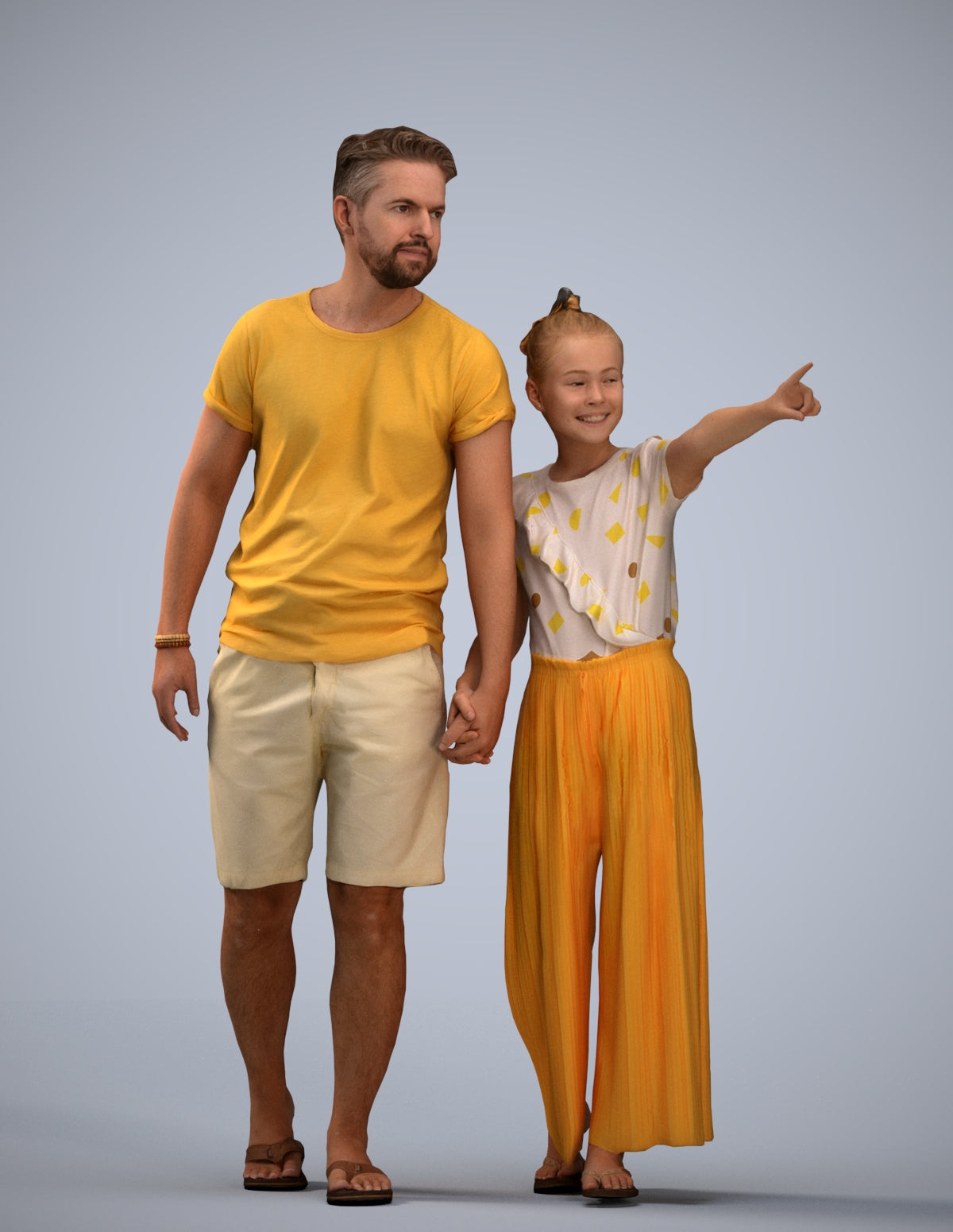 realistic 3D people man kids, render-ready for V-Ray and Corona, FBX OBJ