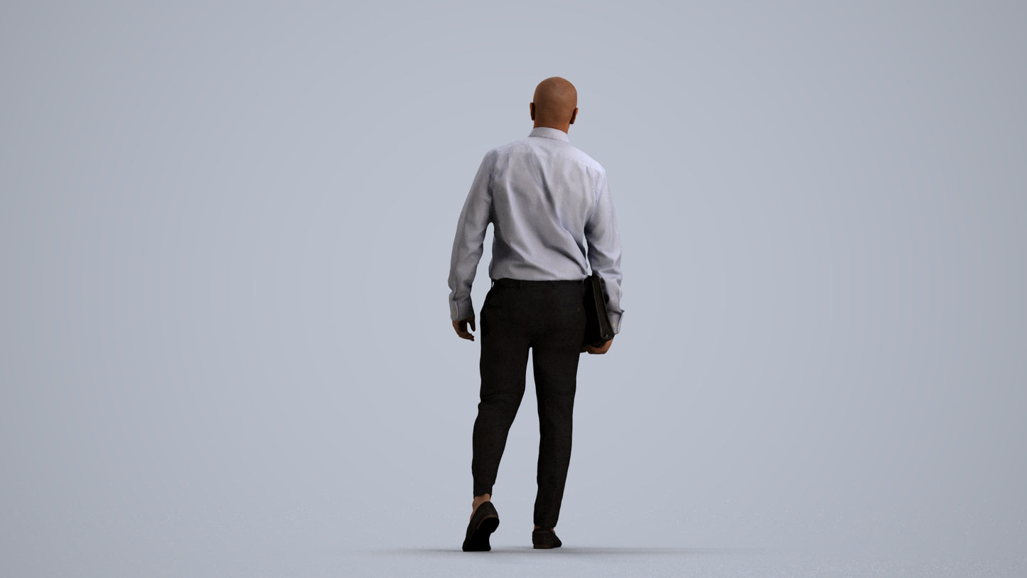 3D scanned man business, photorealistic archviz people for Enscape and SketchUp, front view render