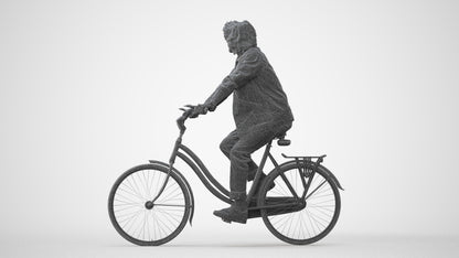 scanned 3D man casual cycling, photogrammetry people for Enscape and V-Ray, square thumbnail