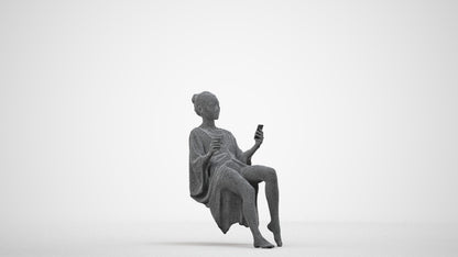 realistic 3D woman pool, scanned archviz people for Blender and 3ds Max, wireframe side view