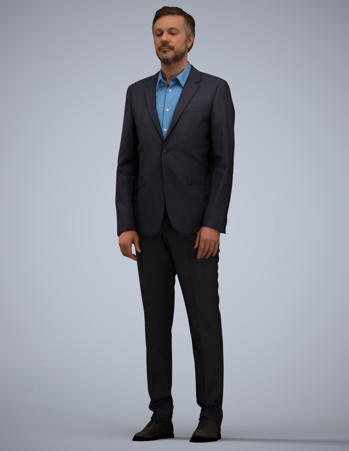 3D people model man business, scanned human for 3ds Max rendering