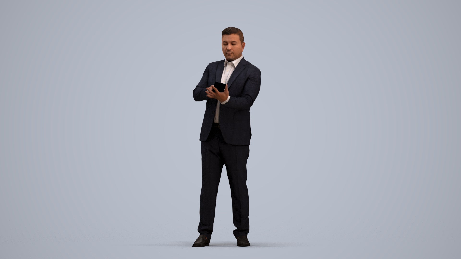 3D scanned man business, photorealistic archviz people for Enscape and SketchUp, standing pose render