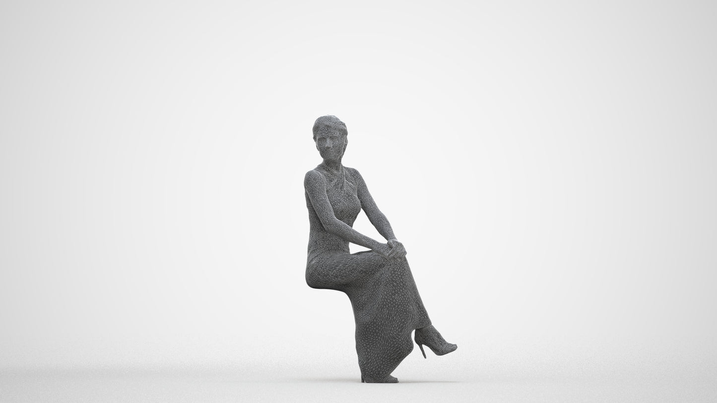 realistic 3D woman formal formalaffairs, scanned archviz people for Blender and 3ds Max, three-quarter front view render