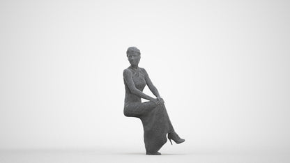 realistic 3D woman formal formalaffairs, scanned archviz people for Blender and 3ds Max, three-quarter front view render