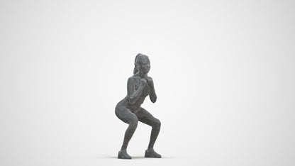 scanned 3D woman sport, photogrammetry people for Enscape and V-Ray, three-quarter front view render