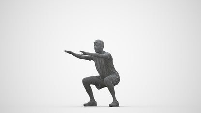 realistic 3D people man sport, render-ready for V-Ray and Corona, FBX OBJ, wireframe back view