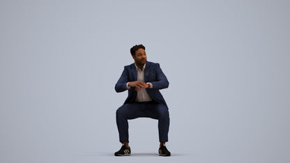 3D people model man business, scanned human for 3ds Max rendering, standing pose render